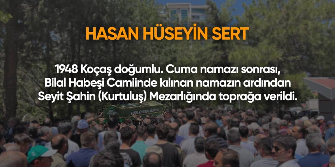 Konya'da bugün hayatını kaybedenler | 14 Haziran 2024 2