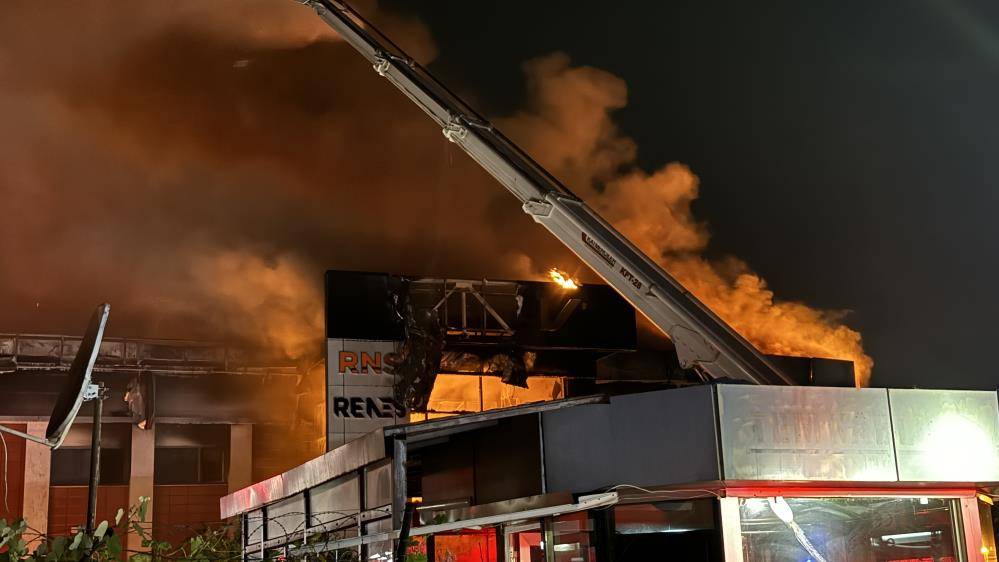 Sakarya'da fabrika yangını! Alevler geceyi aydınlattı 3