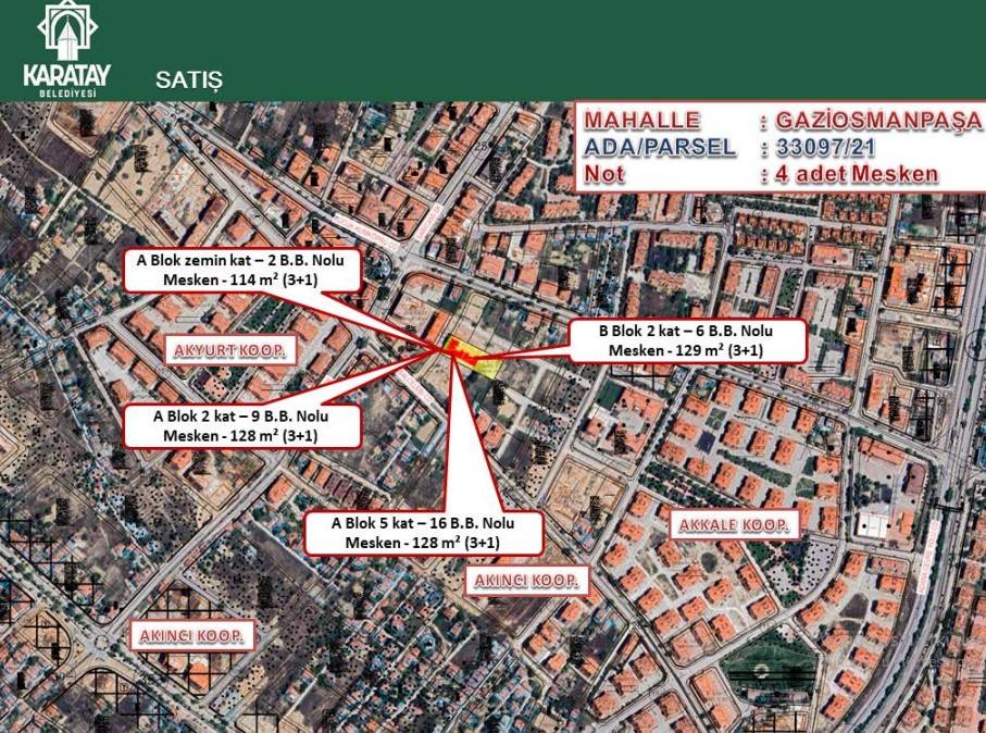 Belediye, Konya'nın merkezinde 14 konutu bu fiyata satışa çıkardı 15