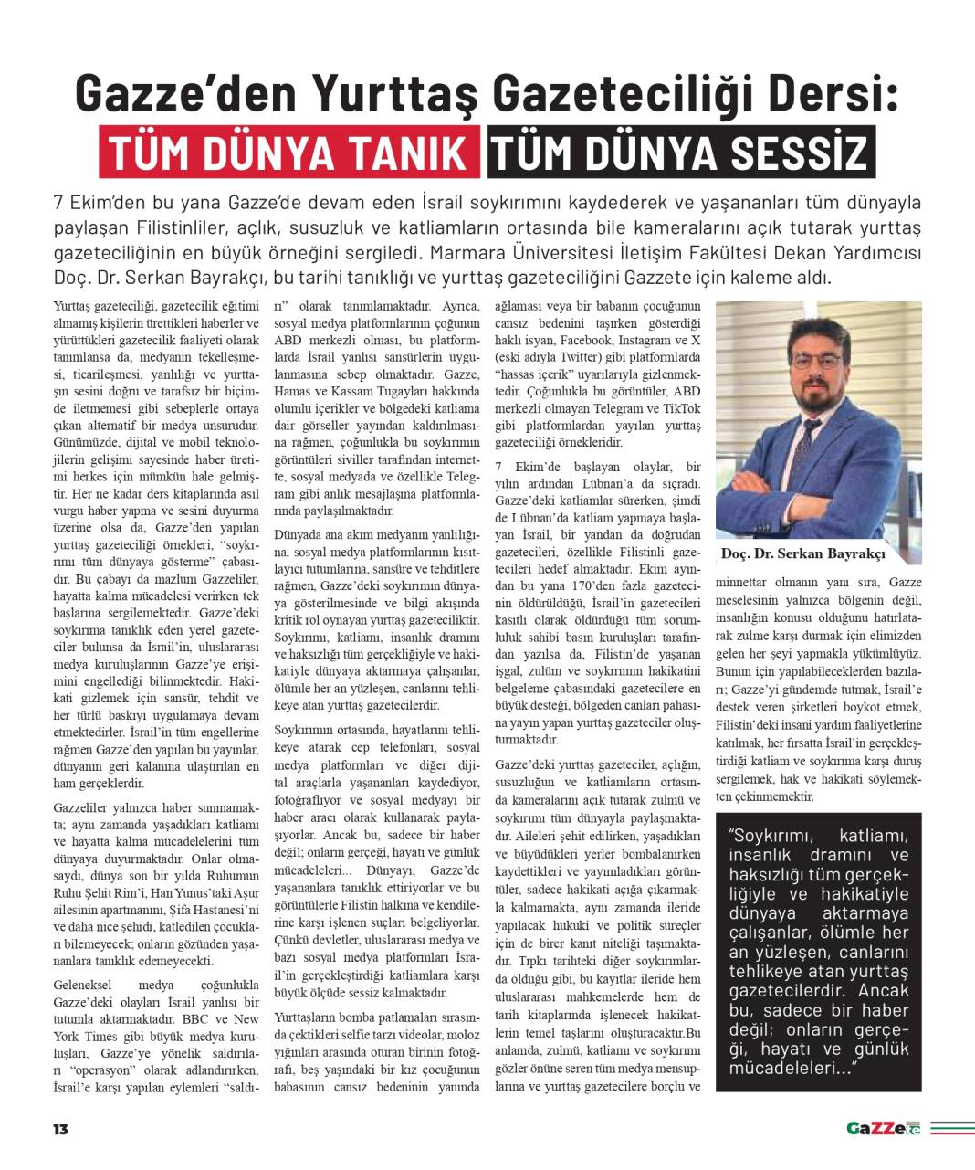 Gazze'de hayatına kaybeden gazetecilerin anısına: GaZZete 12