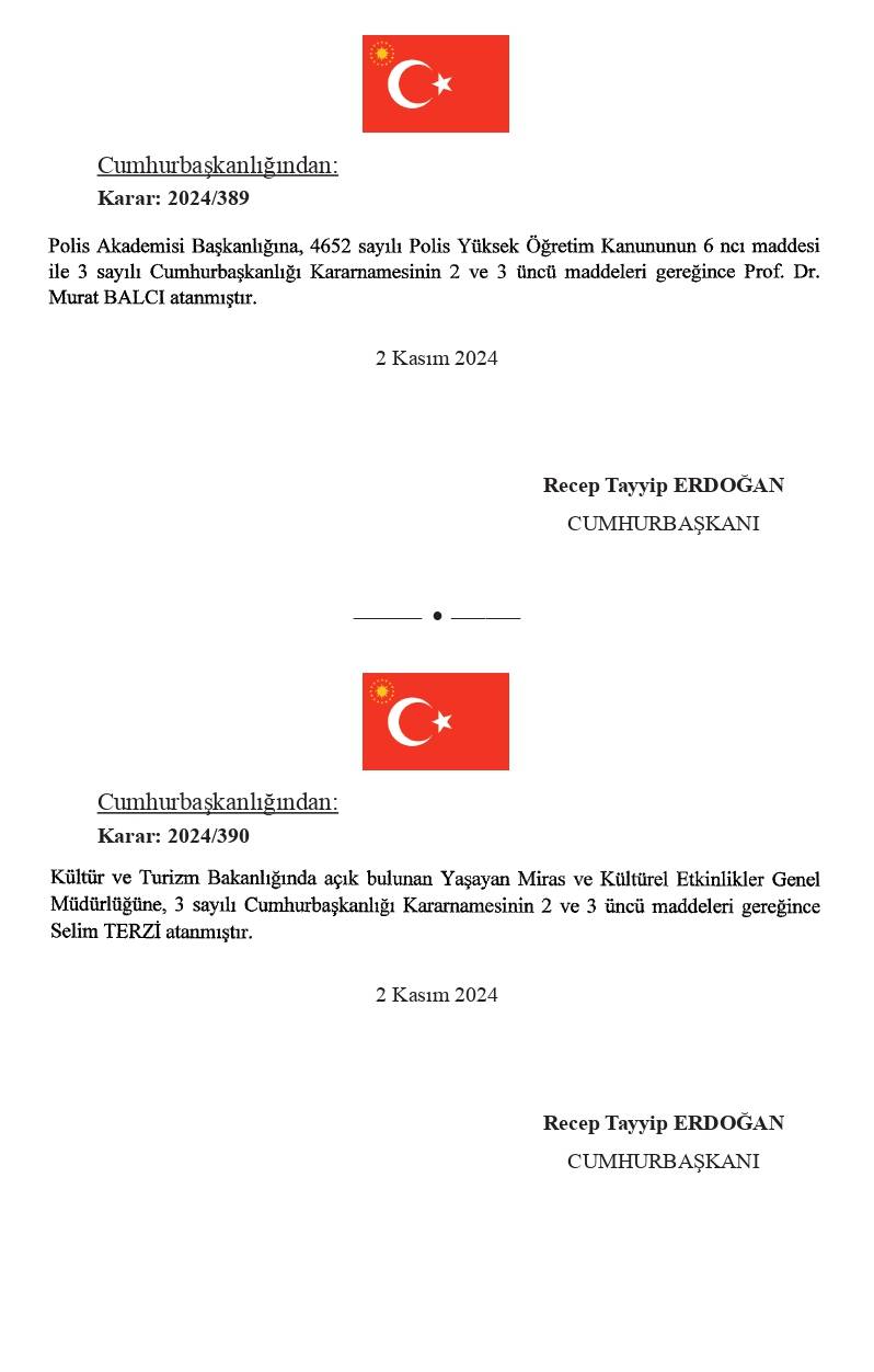 Bir çok kuruma atama kararı Resmi Gazete'de 3