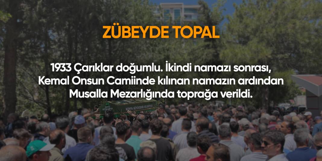 Konya'da bugün vefat edenler | 1 Ocak 2025 2