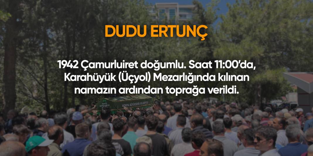 Konya'da bugün vefat edenler | 1 Ocak 2025 12