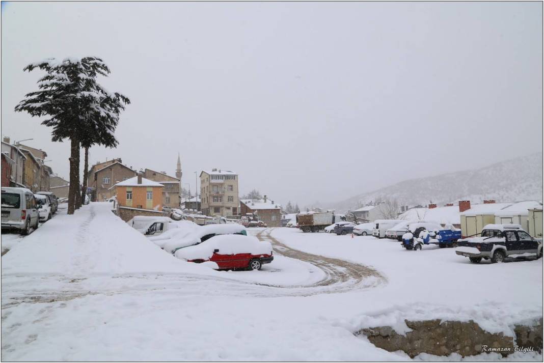 Konya’nın karla kaplı ilçesinden kartpostallık kareler 33