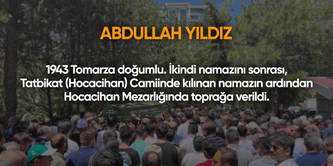 Konya'da bugün vefat edenler | 30 Eylül 2025 2