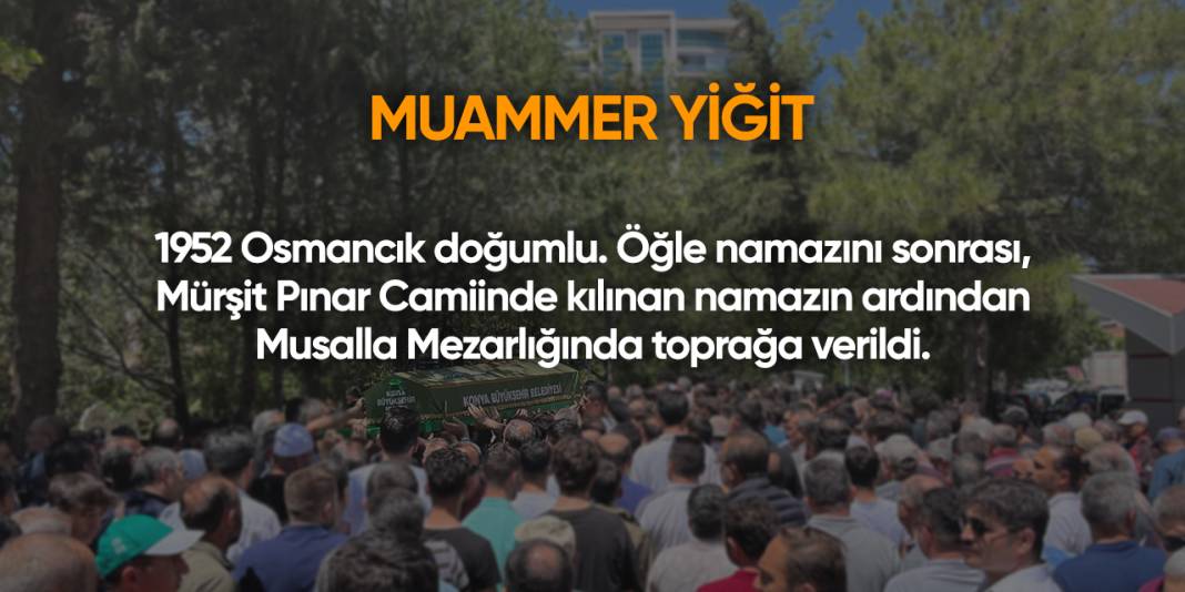 Konya'da bugün vefat edenler | 30 Eylül 2025 11