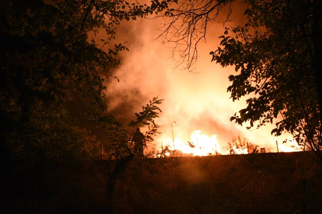 Kereste fabrikası alevler içinde kaldı 9