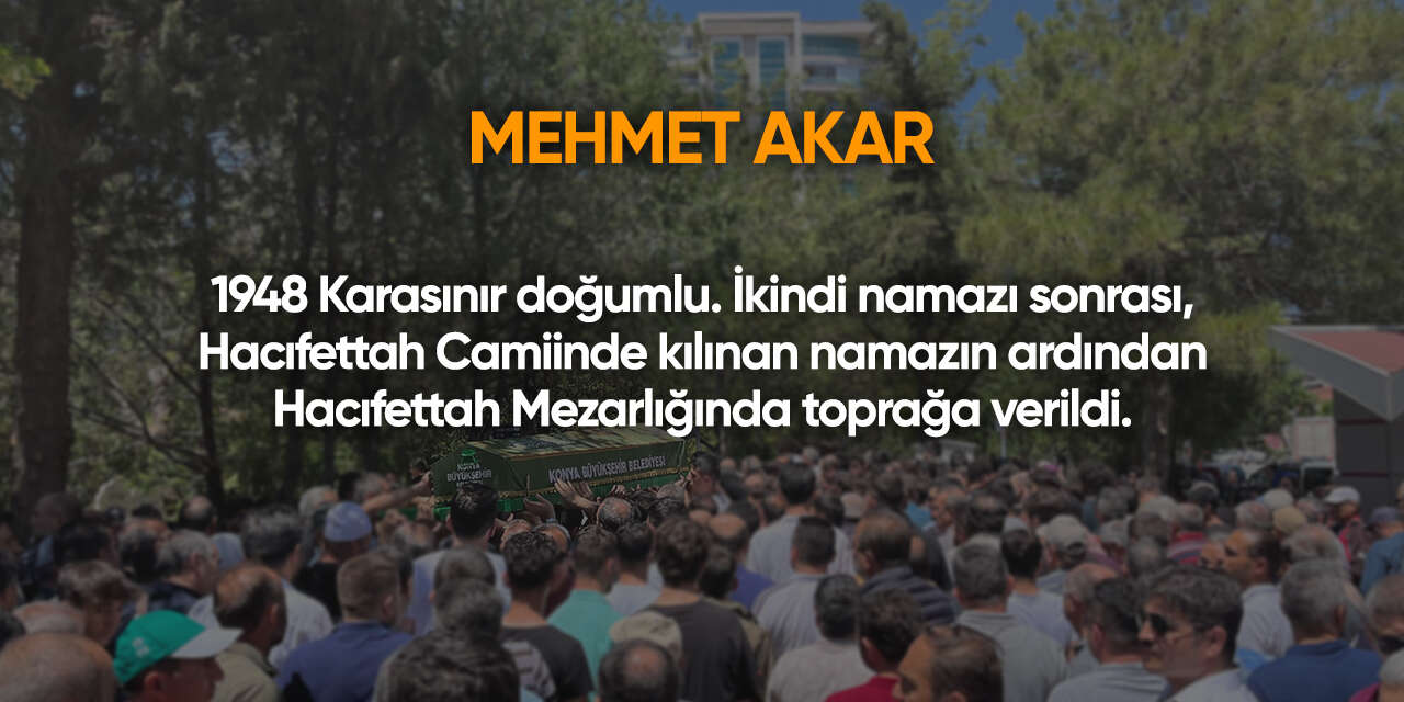 Konya'da bugün vefat edenler | 12 Aralık 2025 9