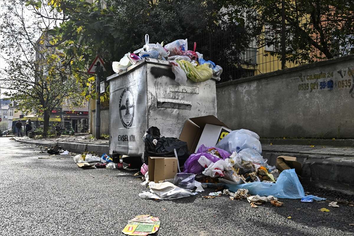 Belediye çalışanları iş bıraktı, ilçede çöpler dağ oldu 4