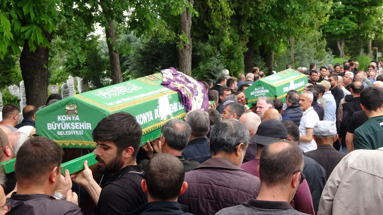Konya’da evlat kurbanı anne ve babaya son veda 15