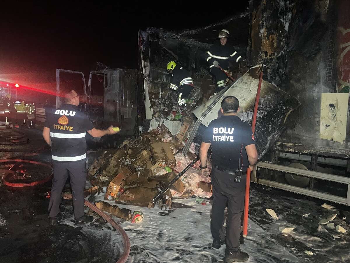 Tavuk yüklü TIR alev alev yandı 1