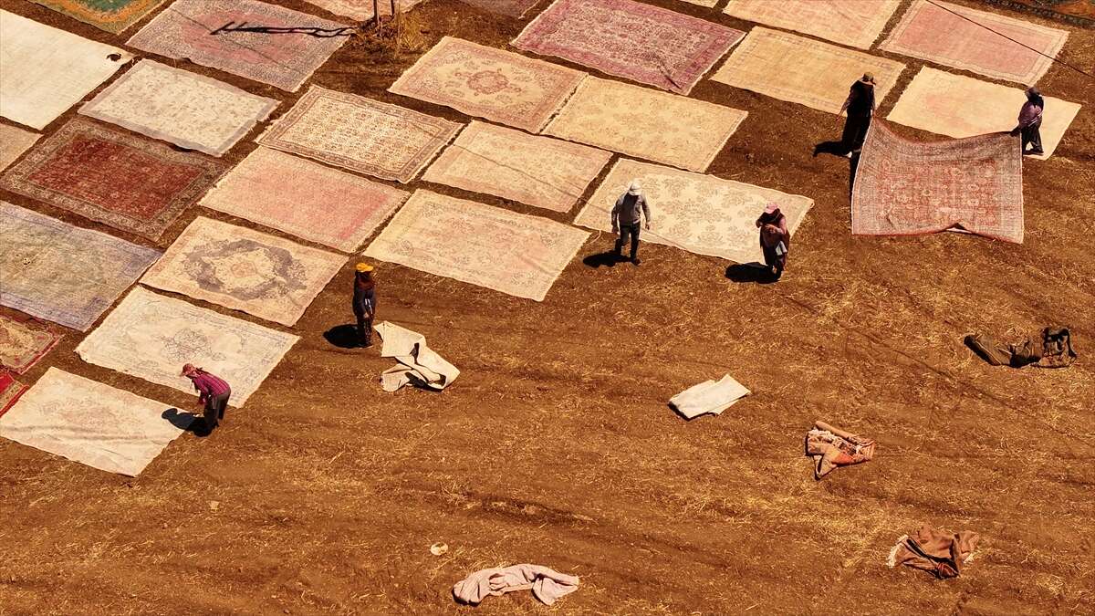 5 bin el dokuması halıyla kaplanan tarlalar görenleri hayran bırakıyor 19