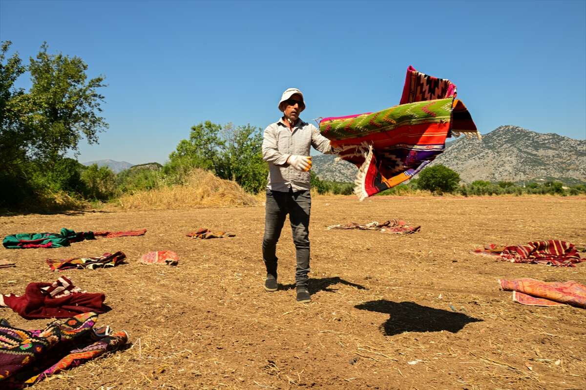 5 bin el dokuması halıyla kaplanan tarlalar görenleri hayran bırakıyor 11