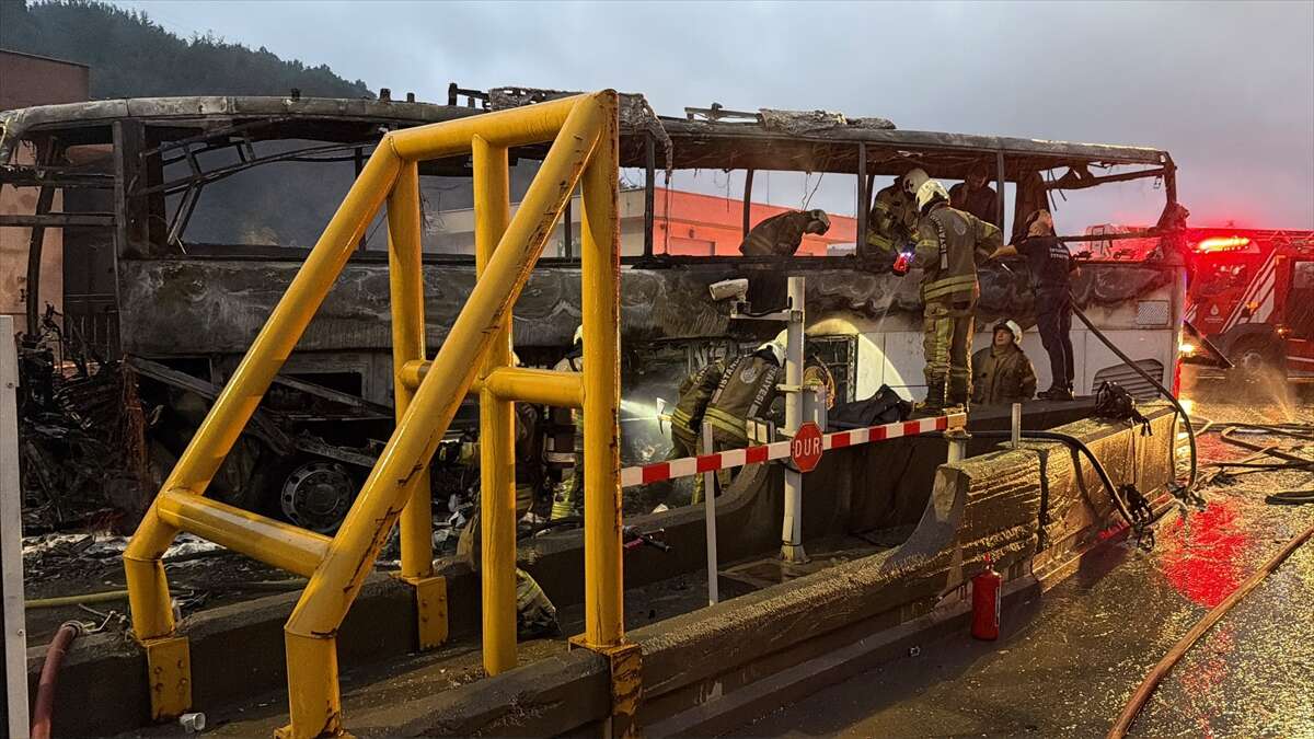 Yolcu otobüsü bariyere çarpıp alev aldı! 2 ölü, 8 yaralı var 1