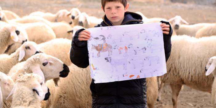 Konyalı "küçük çoban" yaptığı resimlerle herkesin beğenisini kazanıyor
