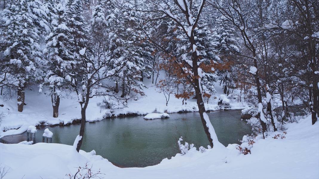 Konya'nın meşhur mesire alanı kar manzarasıyla kış aylarında da ilgi odağı 1
