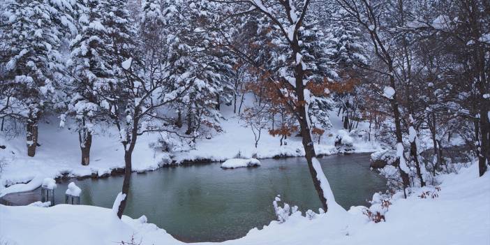 Konya'nın meşhur mesire alanı kar manzarasıyla kış aylarında da ilgi odağı