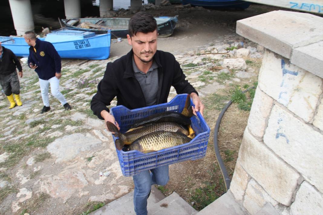 Konya'da yeni av sezonunun ilk balıkları kantarda tartıya çıktı 8