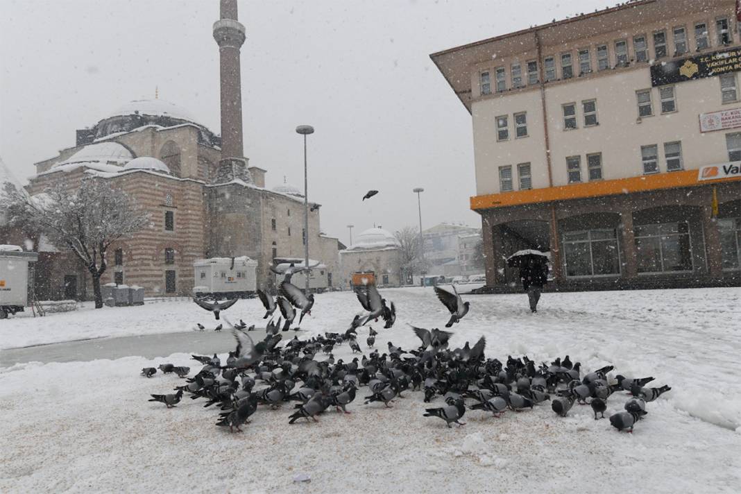 Konya'da kar yağışının güzelliği fotoğraf karelerine yansıdı 18