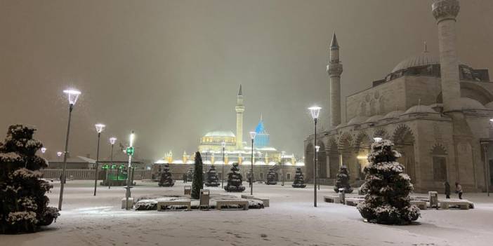 Konya'da kar yağışının güzelliği fotoğraf karelerine yansıdı