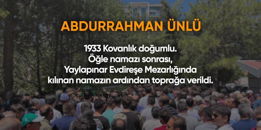 Bugün Konya’da vefat edenler (24 Şubat 2024) 4