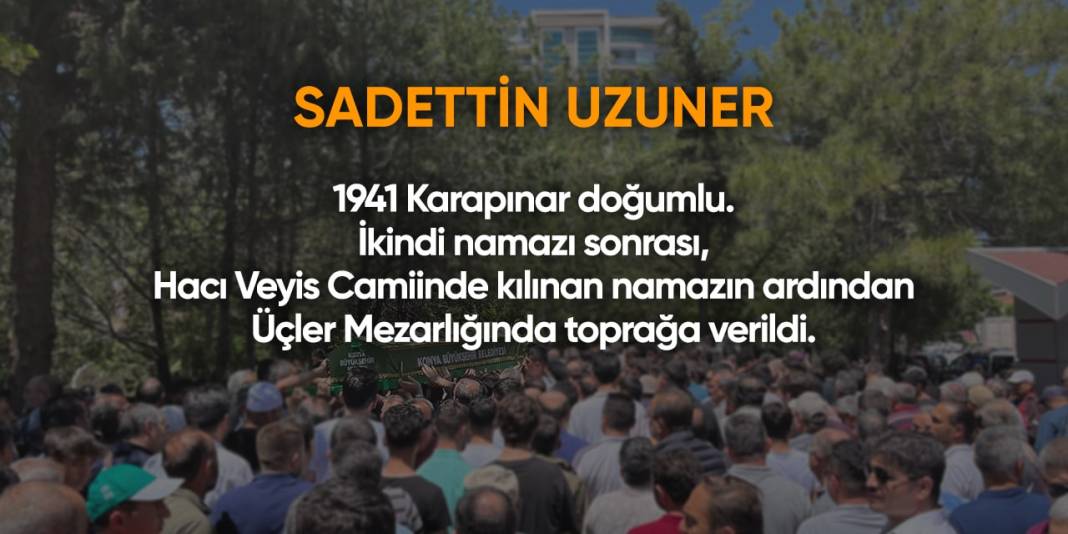 Bugün Konya’da vefat edenler (26 Şubat 2024) 17