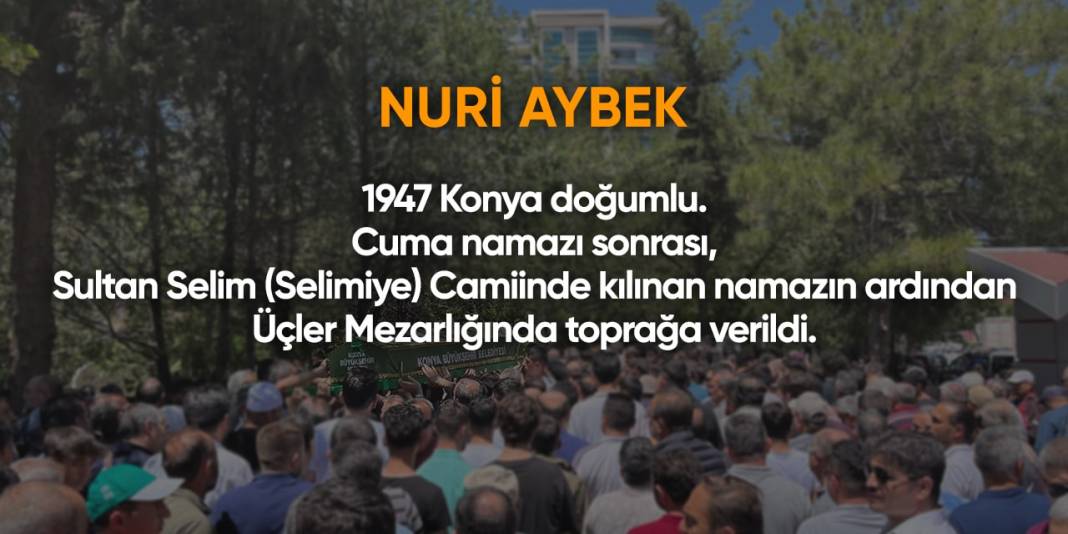 Bugün Konya’da vefat edenler (1 Mart 2024) 3