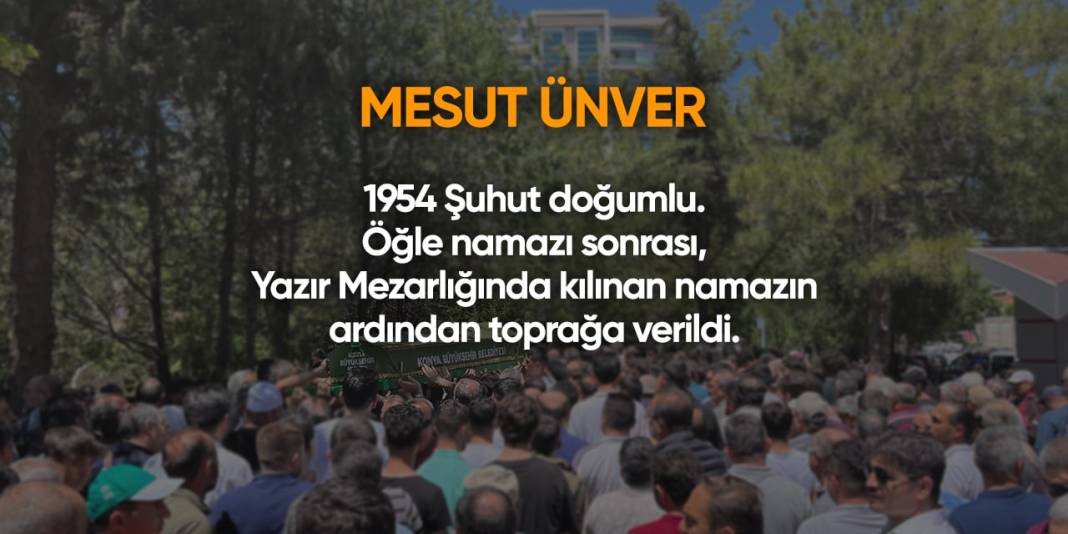 Bugün Konya’da vefat edenler (3 Nisan 2024) 5