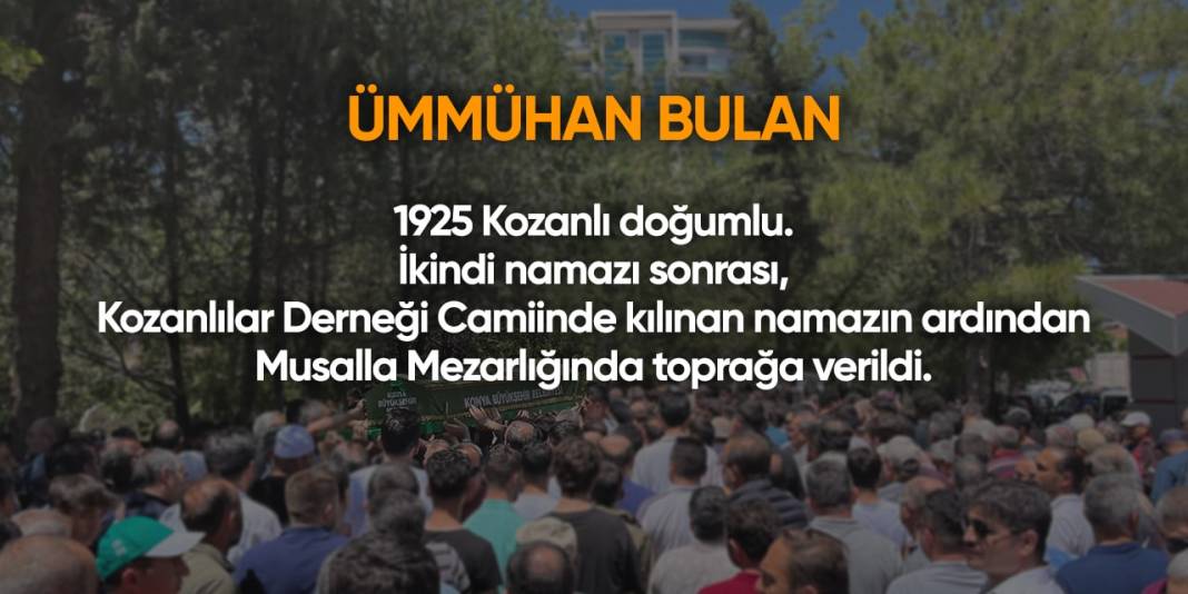 Bugün Konya’da vefat edenler (3 Nisan 2024) 6