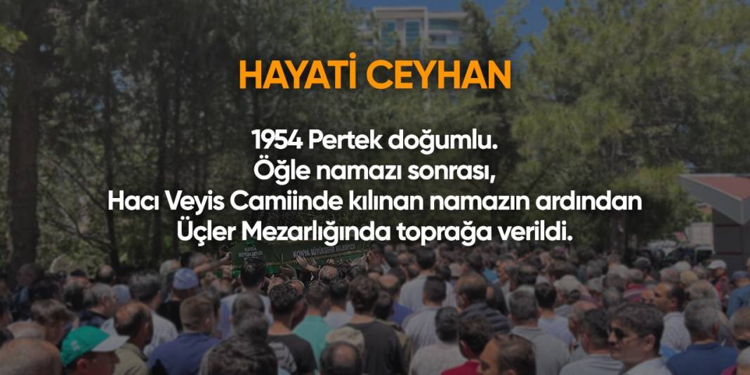 Konya'da bugün hayatını kaybedenler I 17 Nisan 2024 5