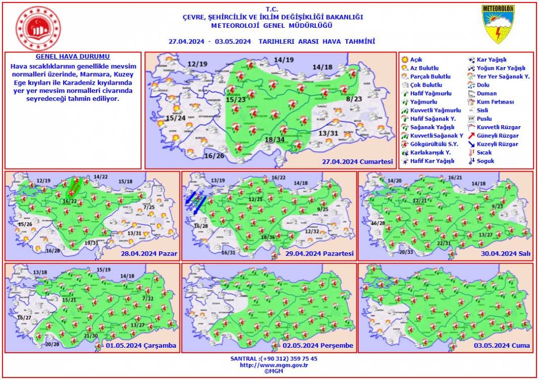 Konyalılara müjdeli haber! Meteoroloji haritası renklendi 17