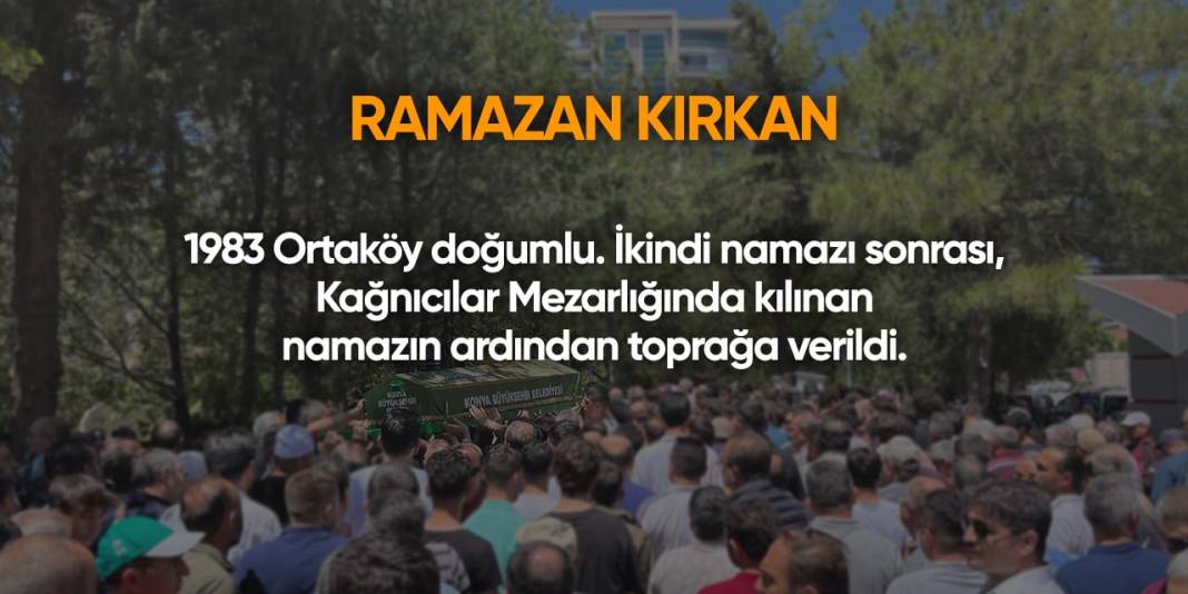 Konya'da bugün hayatını kaybedenler | 6 Mayıs 2024 10