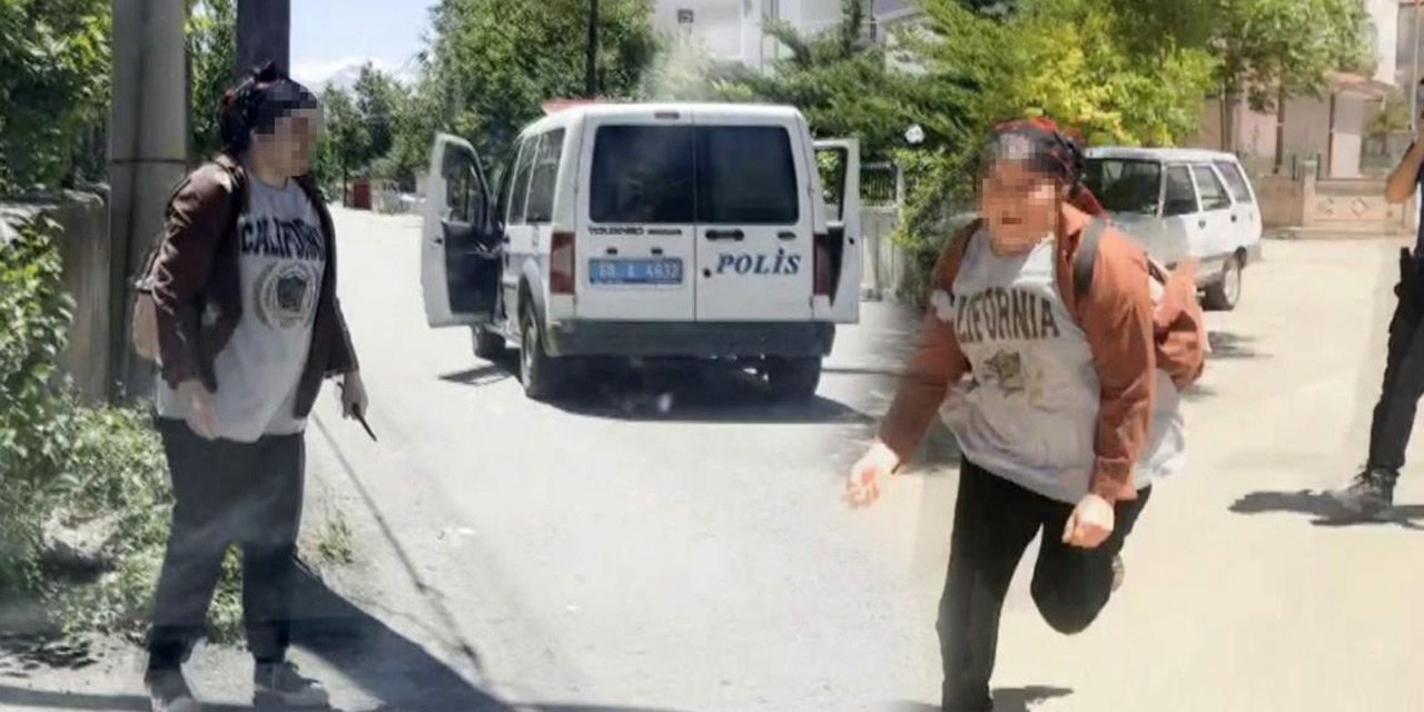 Genç kadın ortalığı birbirine kattı! Polise bıçakla, gazetecilere taşla saldırdı