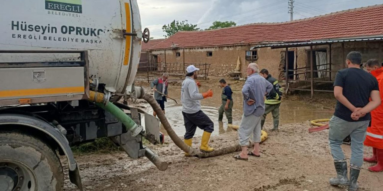 Selin vurduğu Konya Ereğli'de hasar tespiti yapılıyor