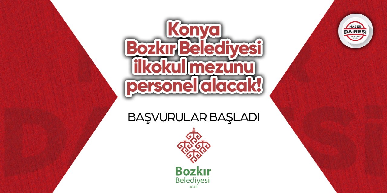 Konya Bozkır Belediyesi personel alımı 2023