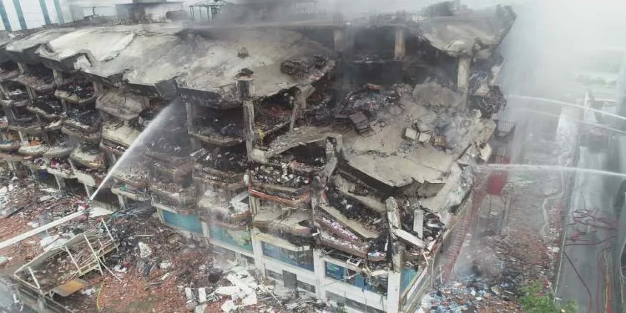OSB’deki 6 katlı fabrikada çıkan yangın 70 saat sonra söndürüldü