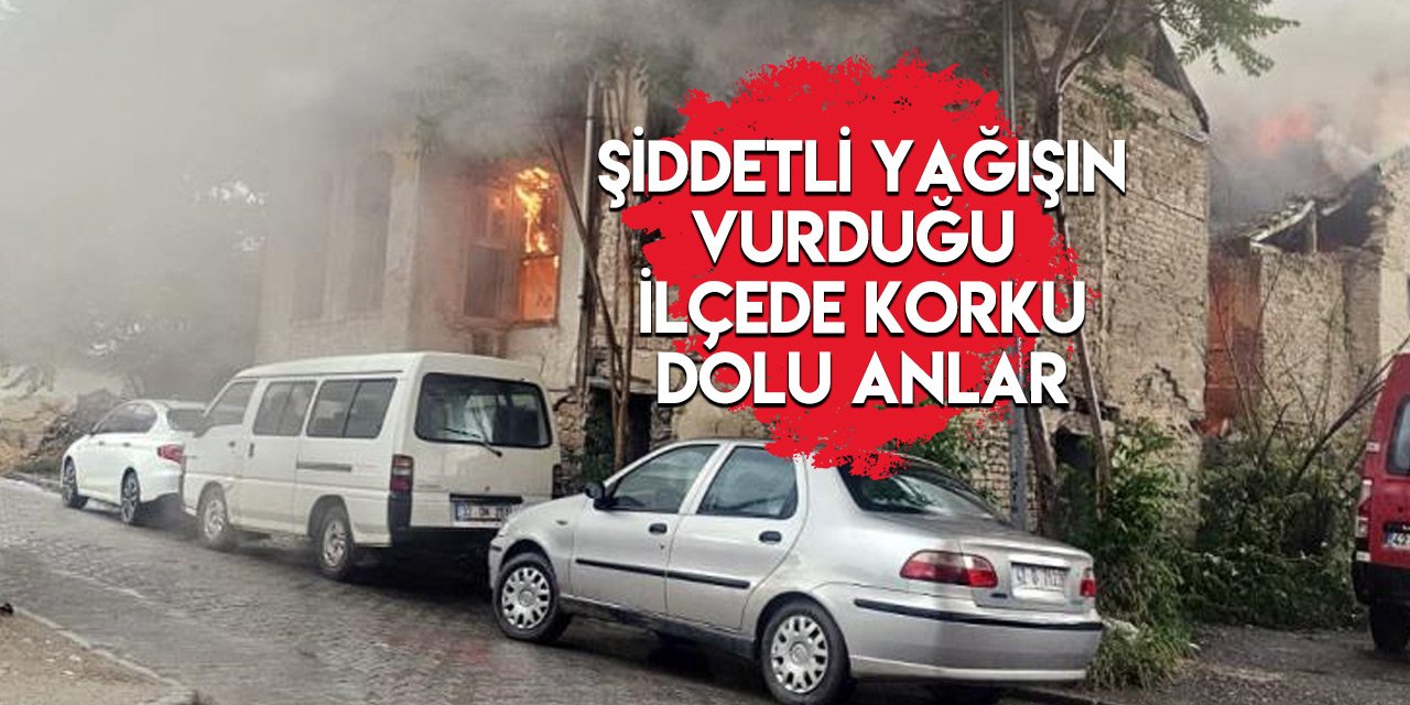 Konya’da yıldırım düşen evde yangın çıktı!