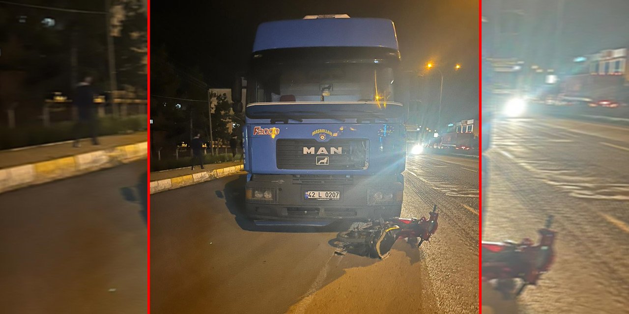 Konya’da TIR ile motosiklet çarpıştı