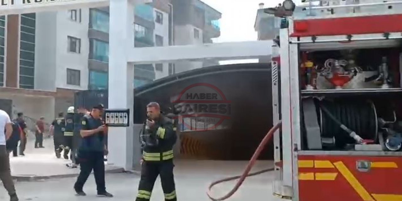 Konya’da sitenin kapalı otoparkında yangın paniği