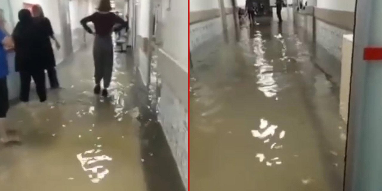 Selin vurduğu ilçede panik! Hastaneyi su bastı, hastalar tahliye edildi