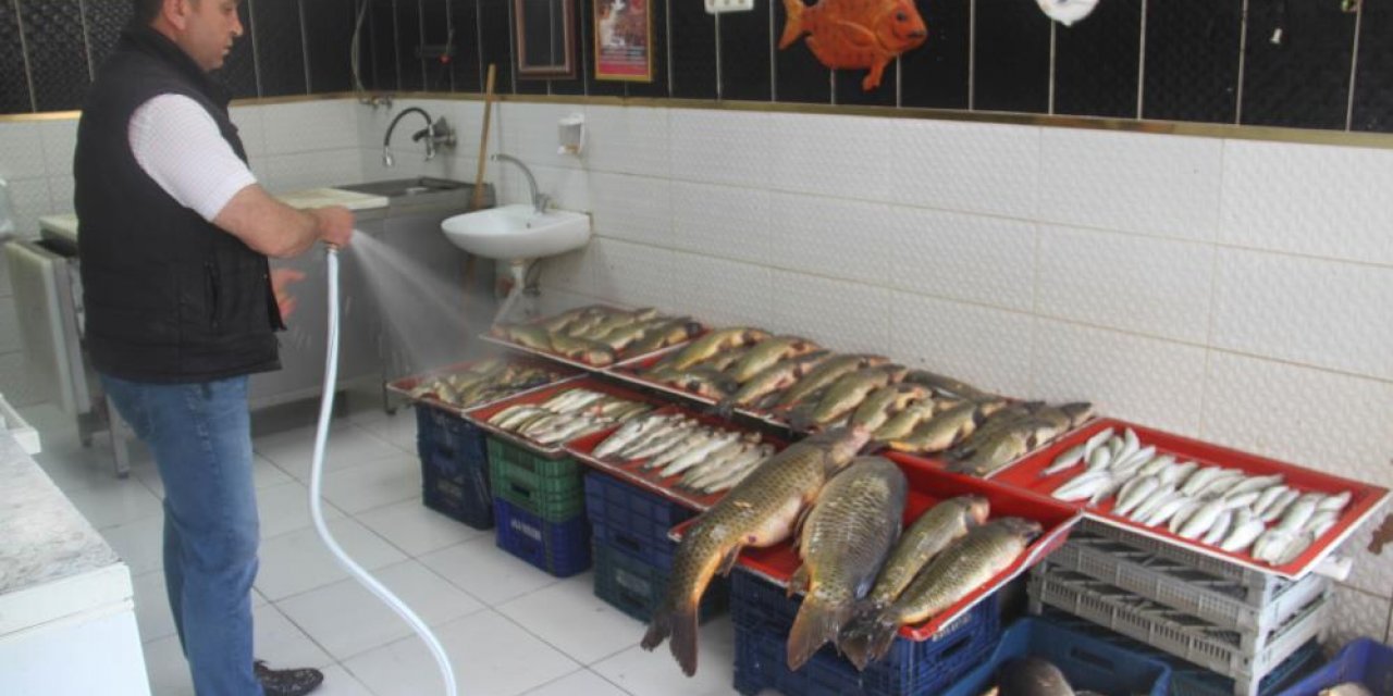 Konya’nın denizinde av sezonu açıldı, balıklar tezgahları süsledi