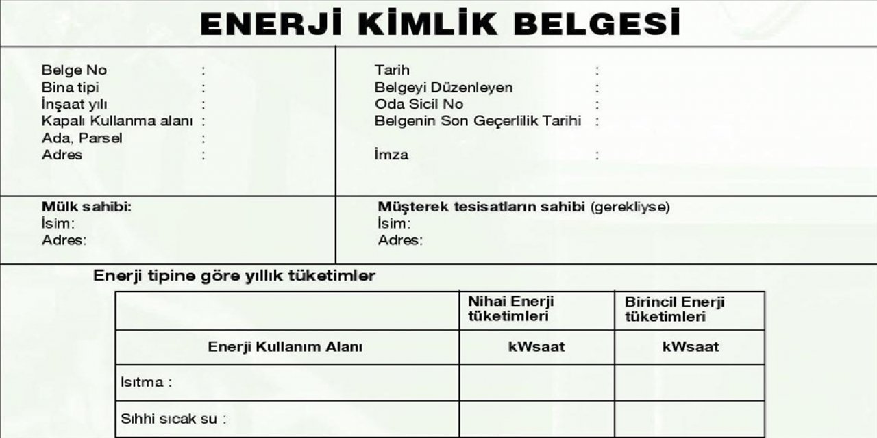 Enerji Kimlik Belgesi düzenlenen bina sayısı 1,5 milyon oldu