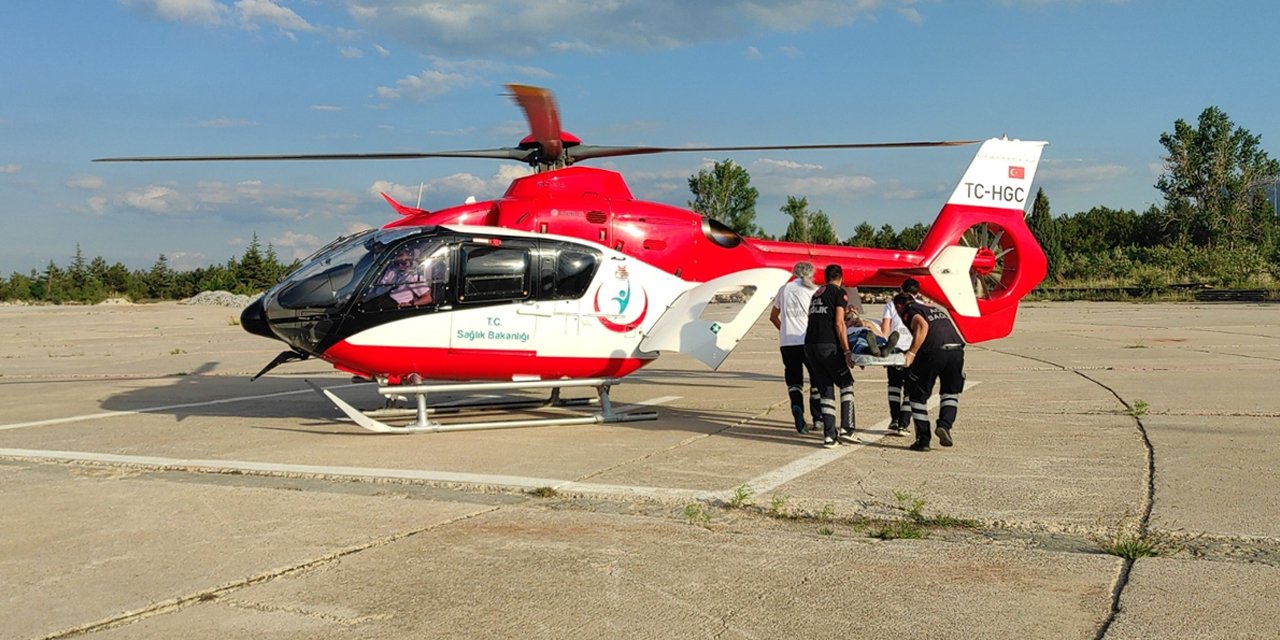 Konya’da ambulans helikopter bu kez de felç geçiren hasta için havalandı