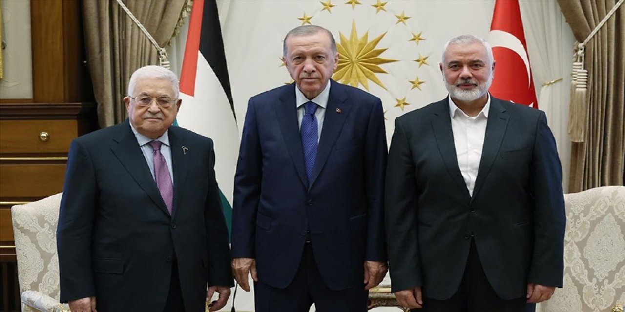 Erdoğan, Filistin Devlet Başkanı ve Hamas lideri ile görüştü