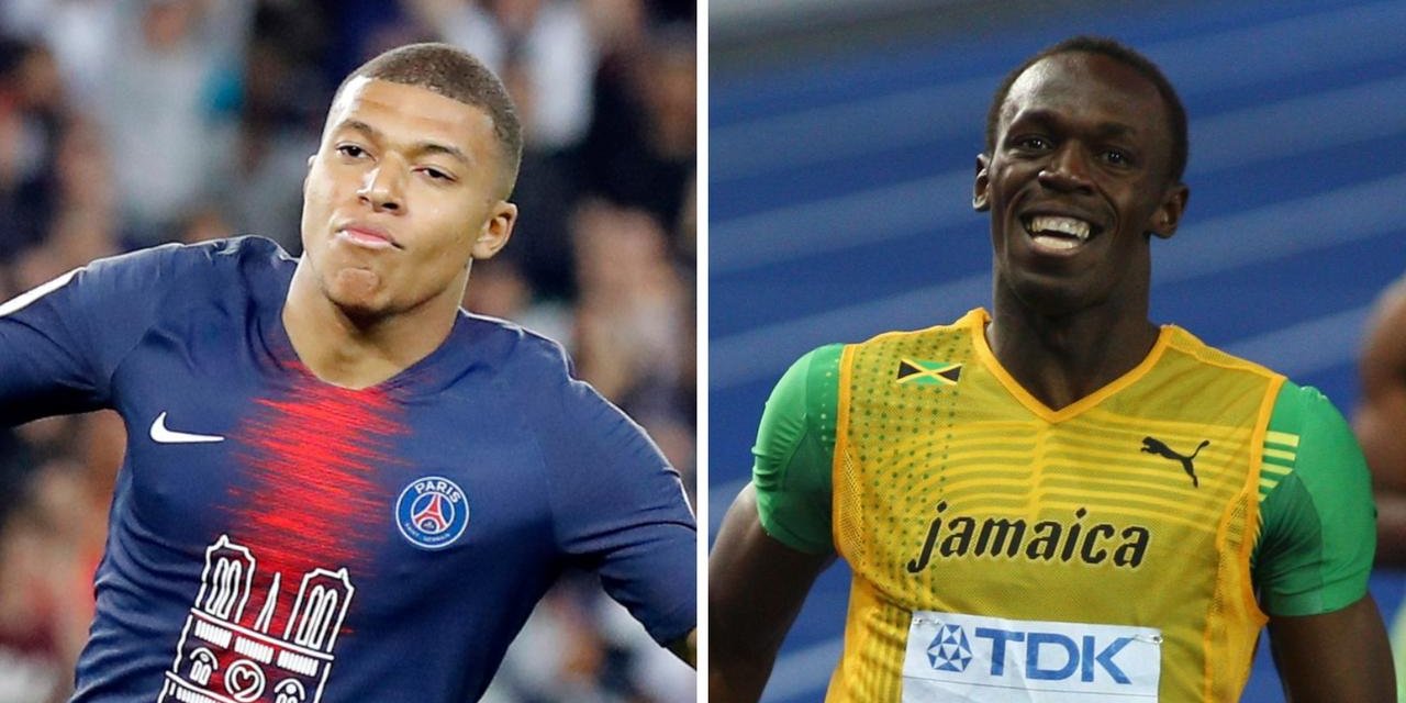 Futbolcu Kylian Mbappe ile Usain Bolt yarıştı