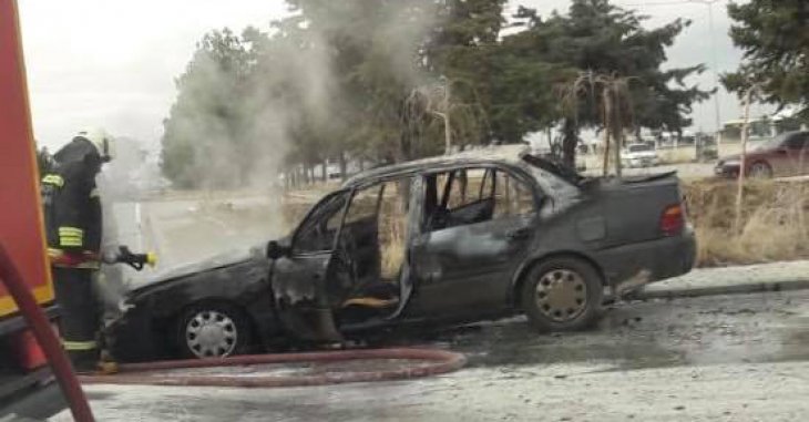 Konya’da hastane önünde yangın paniği