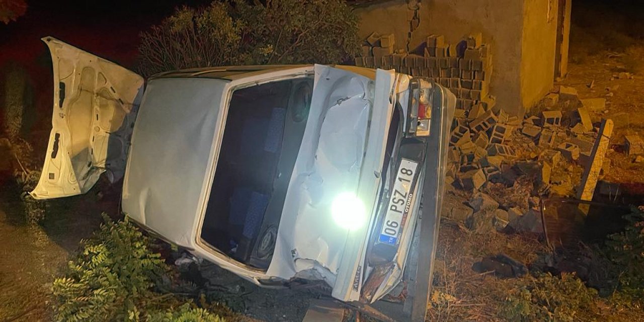 Konya'da otomobil devrildi, sürücü yaralandı