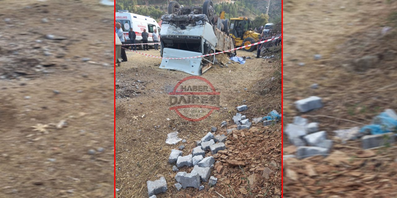 Konya’da freni patlayan kamyon devrildi! Sürücü öldü