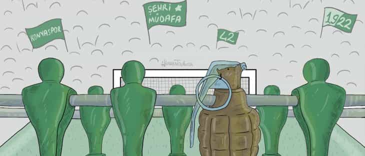 Konyaspor defansını karikatürle anlattı