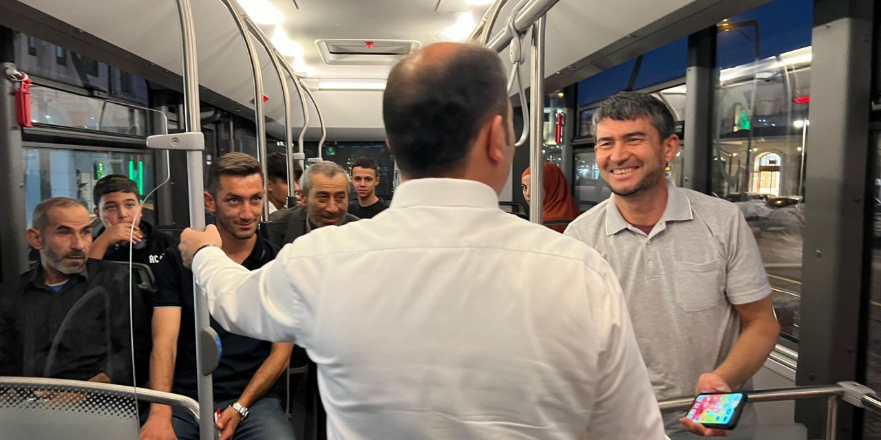 Konya’da belediye otobüsüne binen ismi gören şaşkına döndü